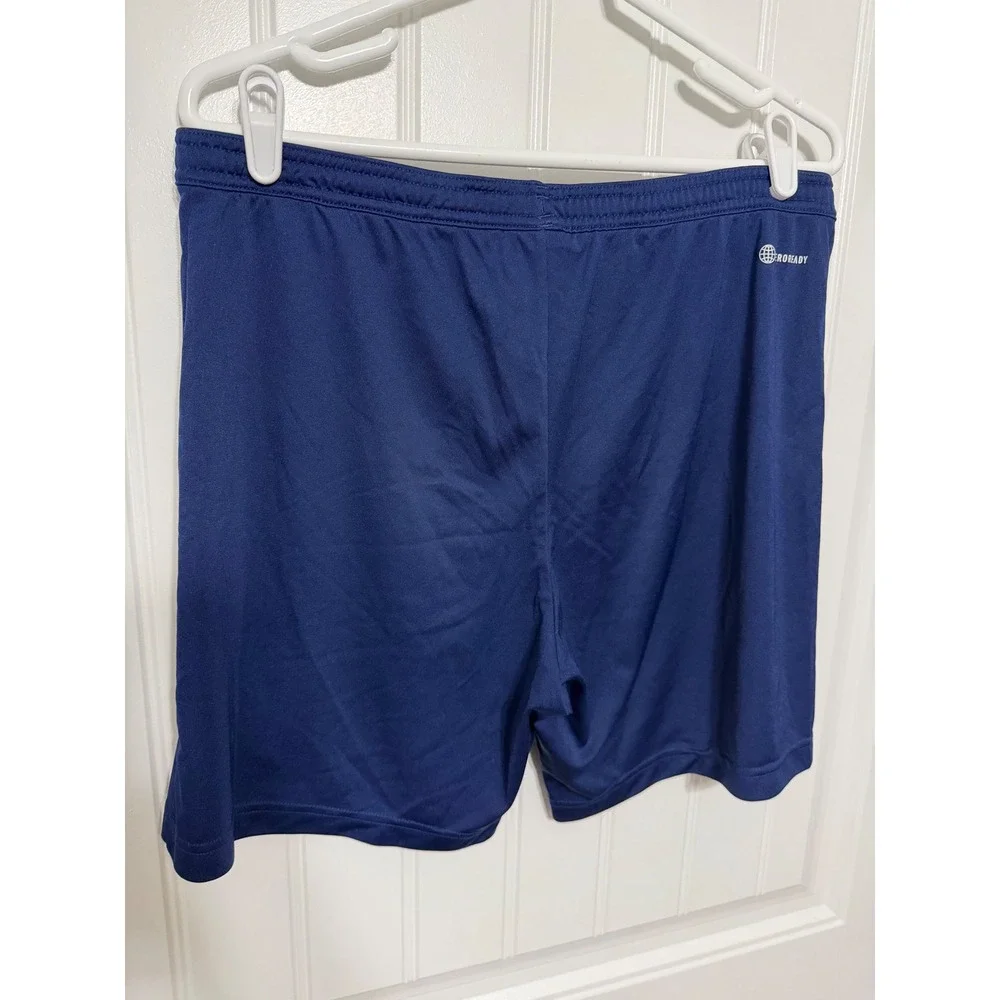 Adidas Soccer Shorts Mens M Navy Blue‎ Aeroready Athletic Training Drawstring